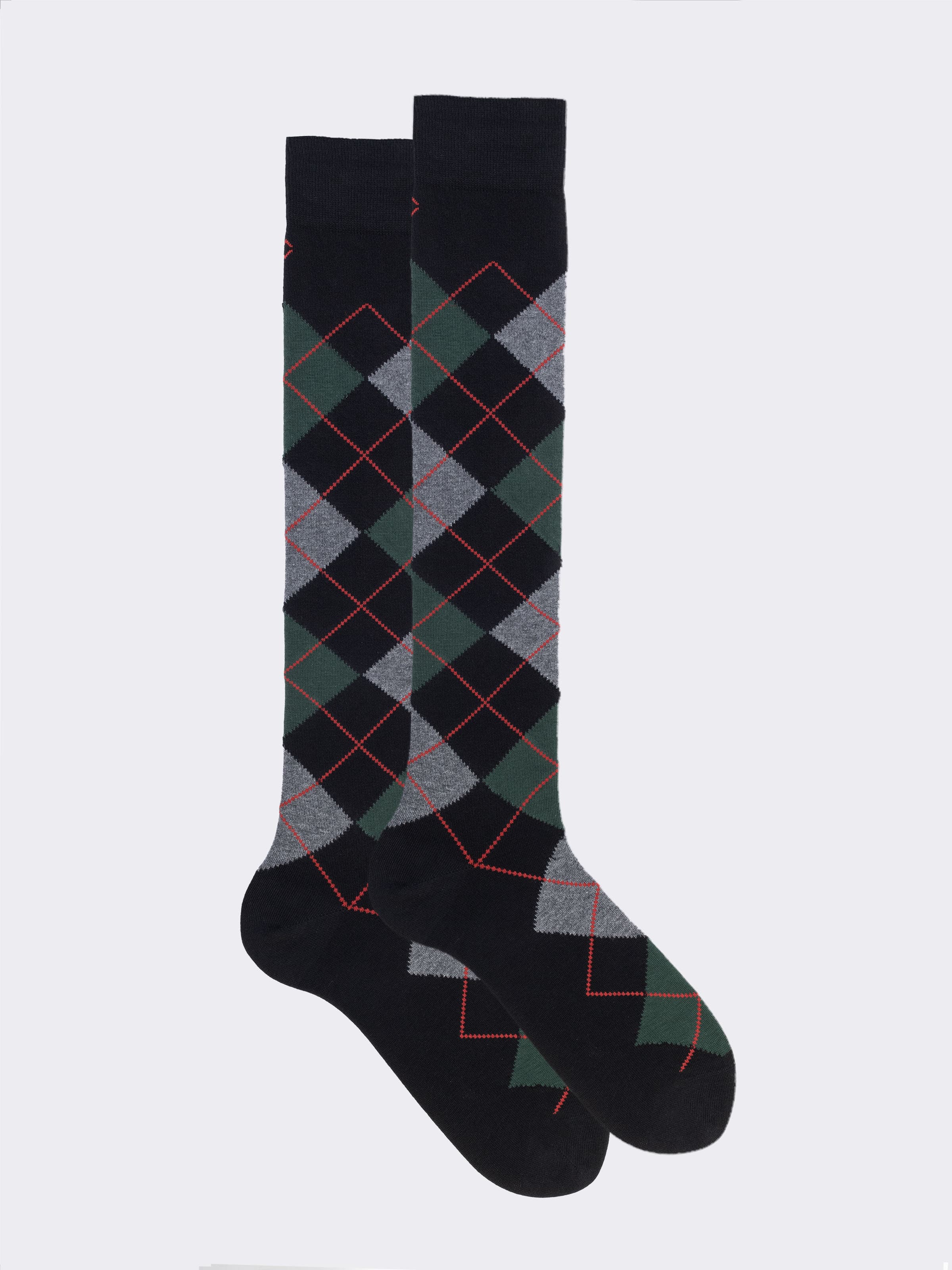 Herren Lange Socken Argyle Rautenmuster Warme Baumwolle - Image 1