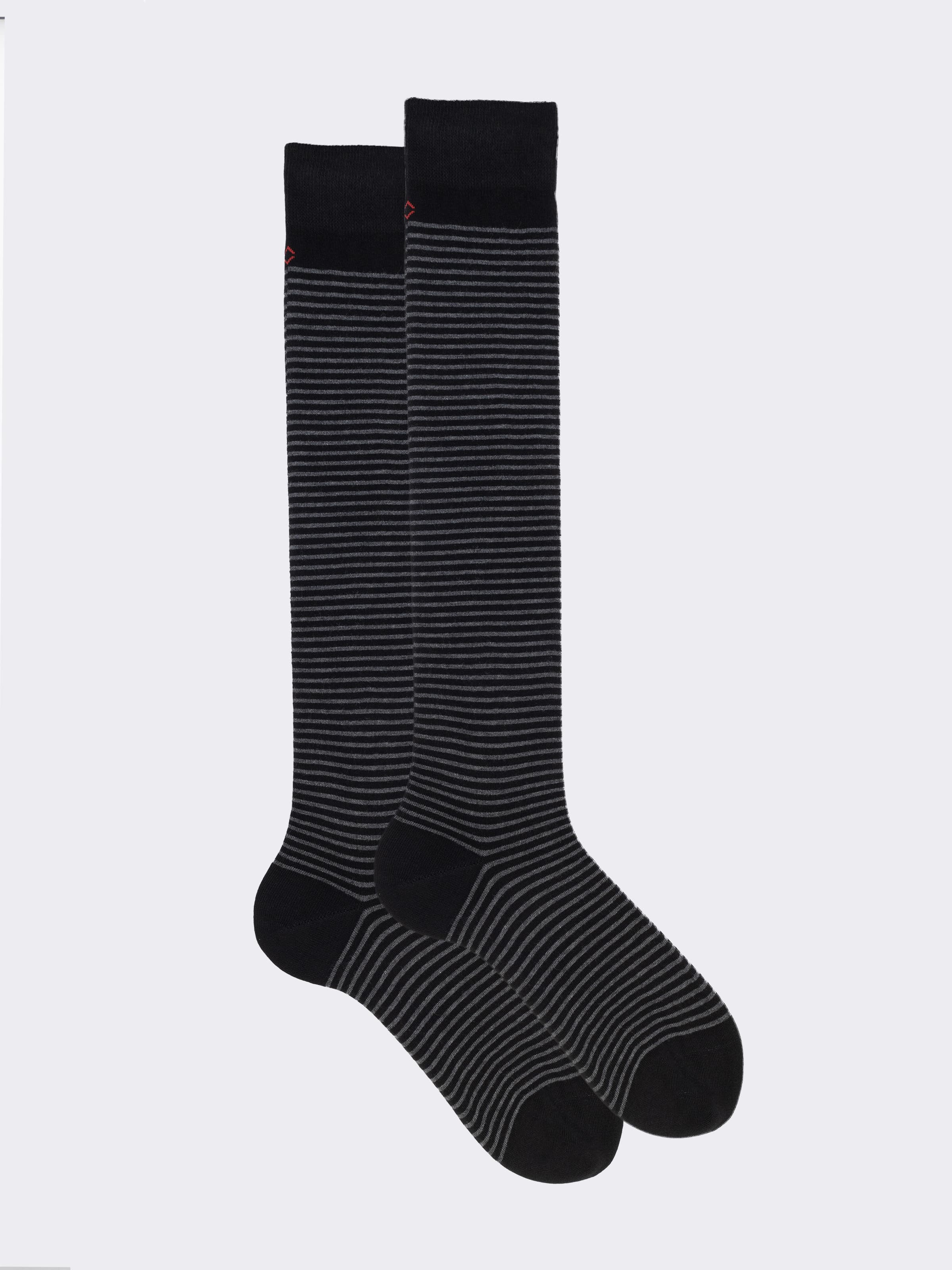 Calcetines Largos Hombre Rayas Algodón Cálido - Hecho en Italia - Image 1
