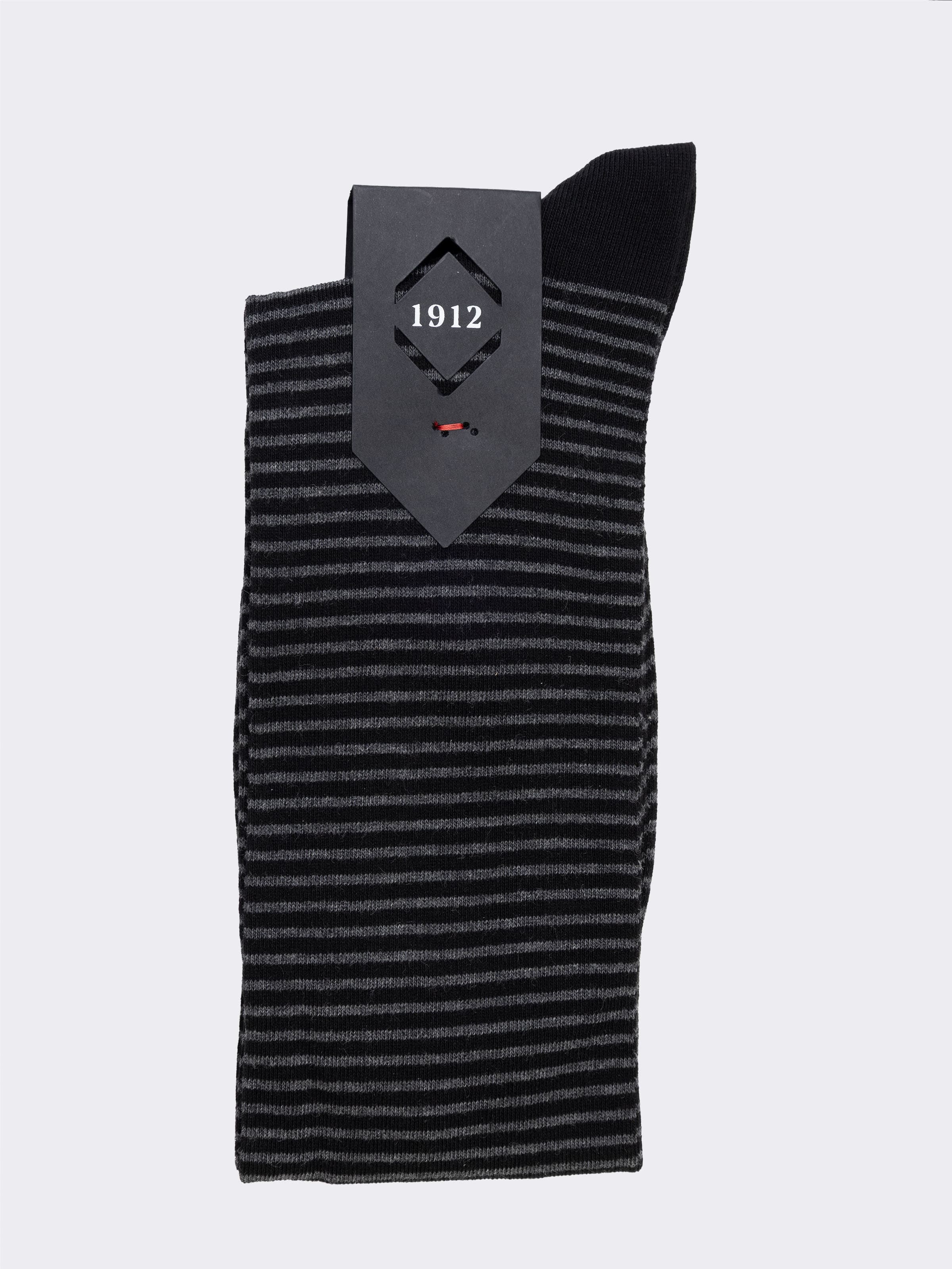 Calcetines Largos Hombre Rayas Algodón Cálido - Hecho en Italia - Image 3
