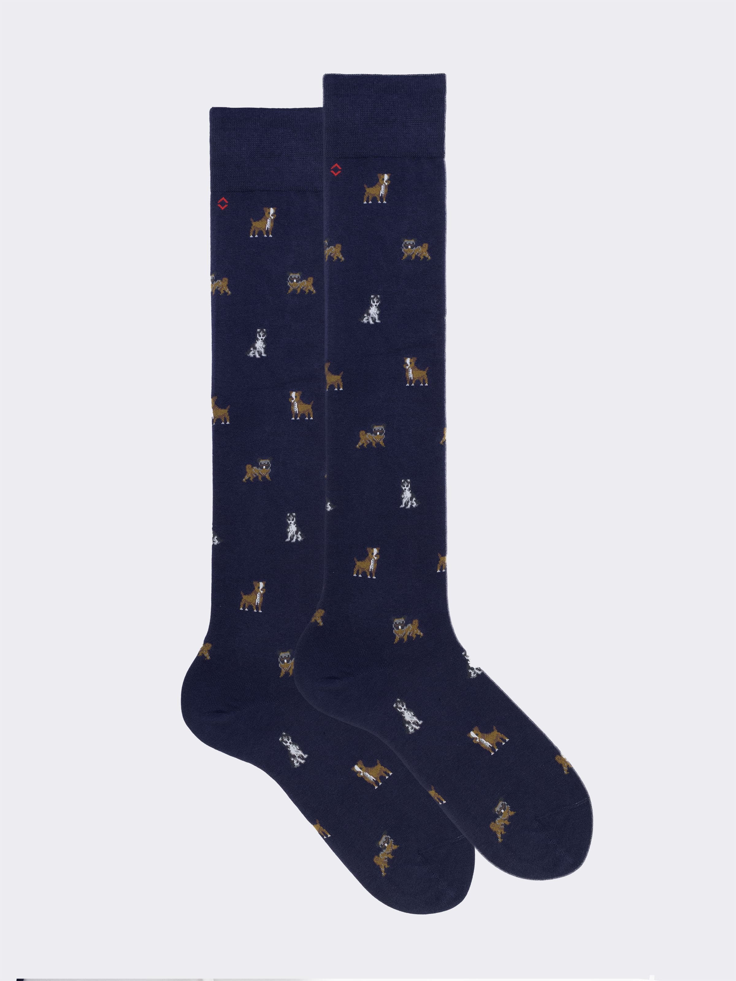 Men's Long Socks with dog Pattern - Made in Italy - Image 1