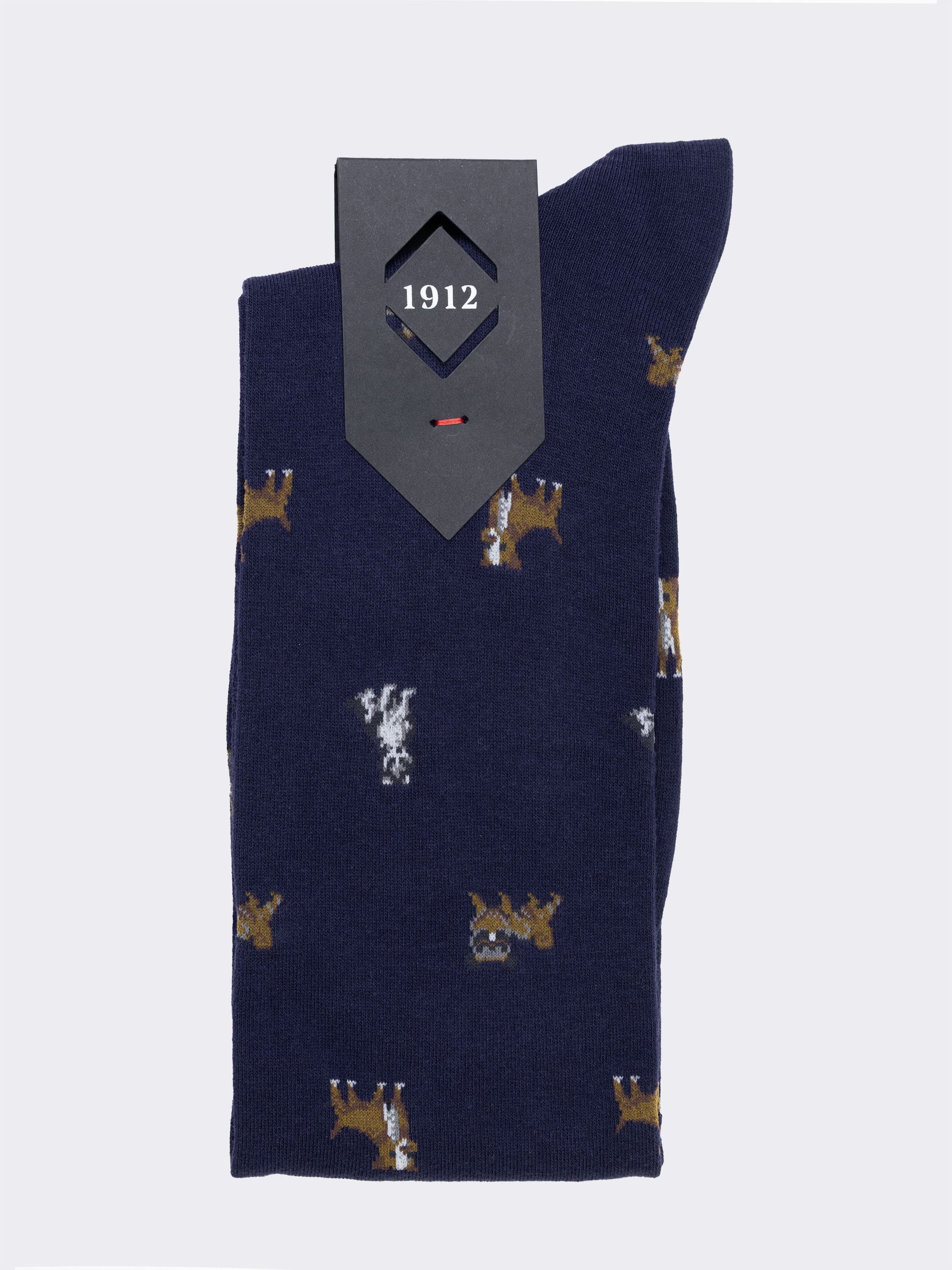 Men's Long Socks with dog Pattern - Made in Italy - Image 2