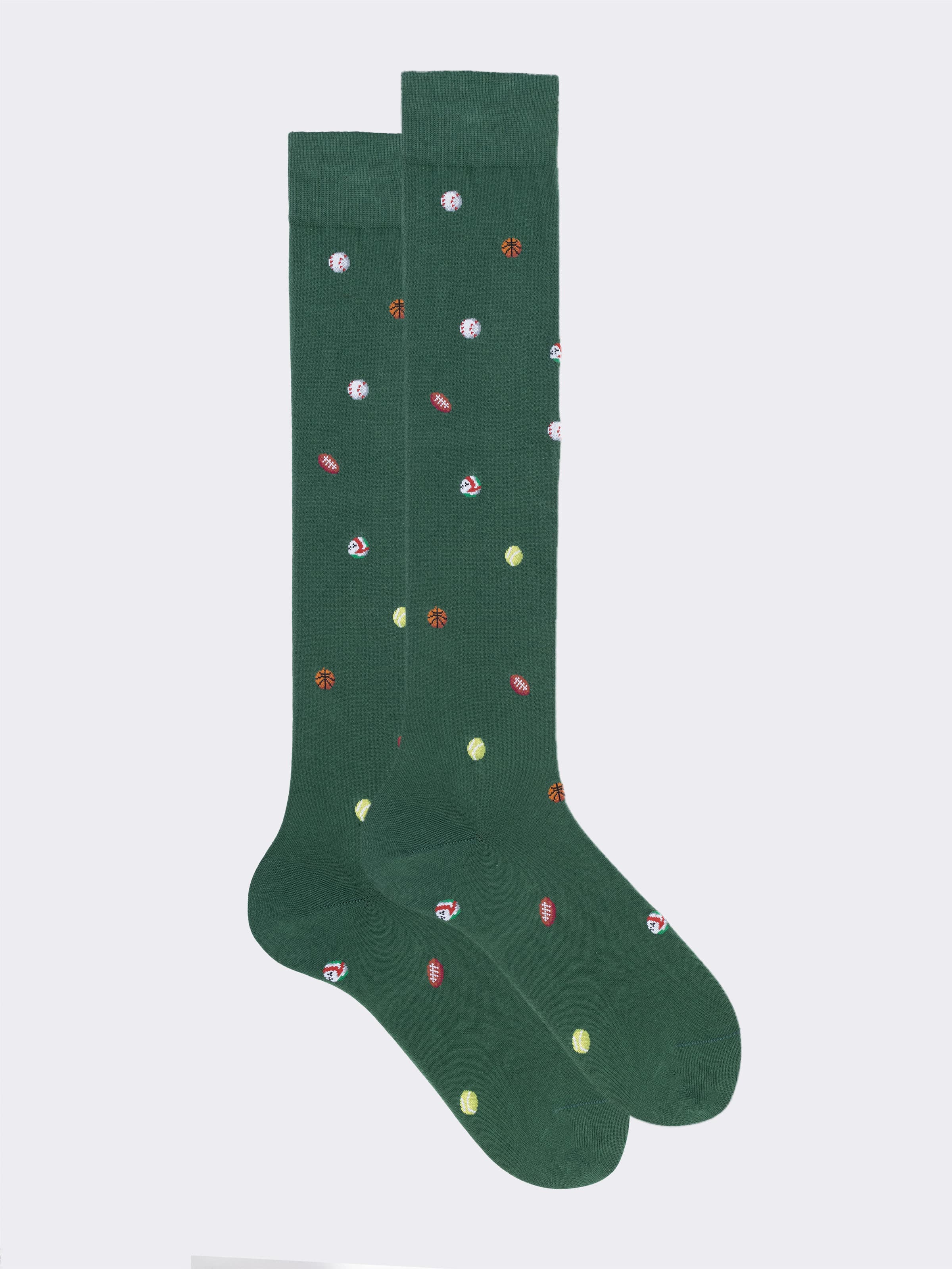 Chaussettes Hautes Homme Motifs Sport Coton Chaud Made in Italy - Image 1