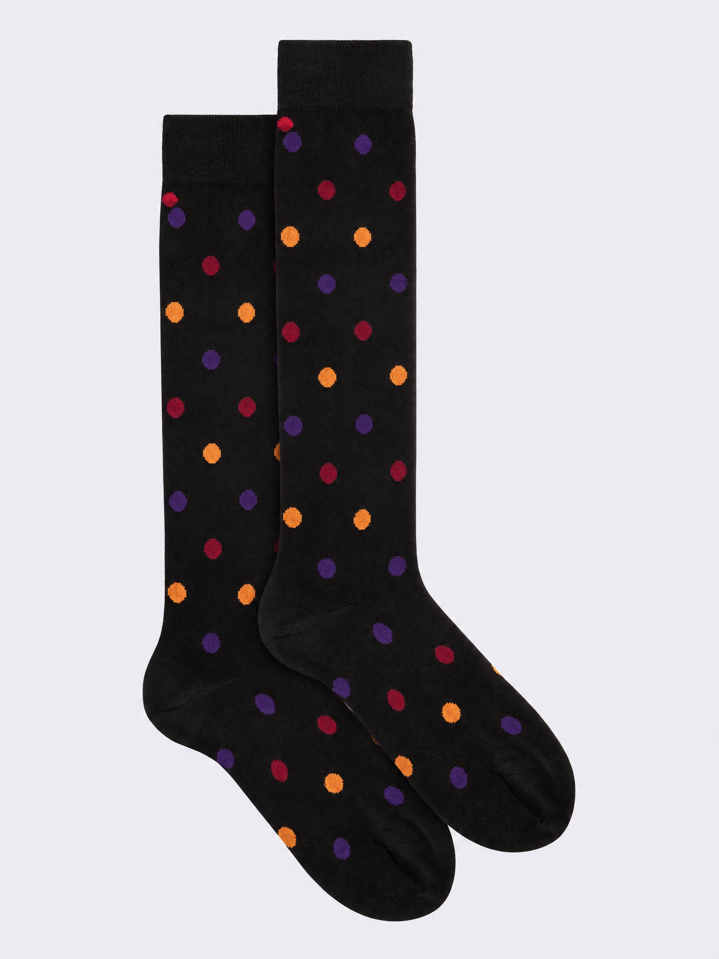 Herren-Kniestrümpfe mit Polka-Dot-Muster aus warmer Baumwolle