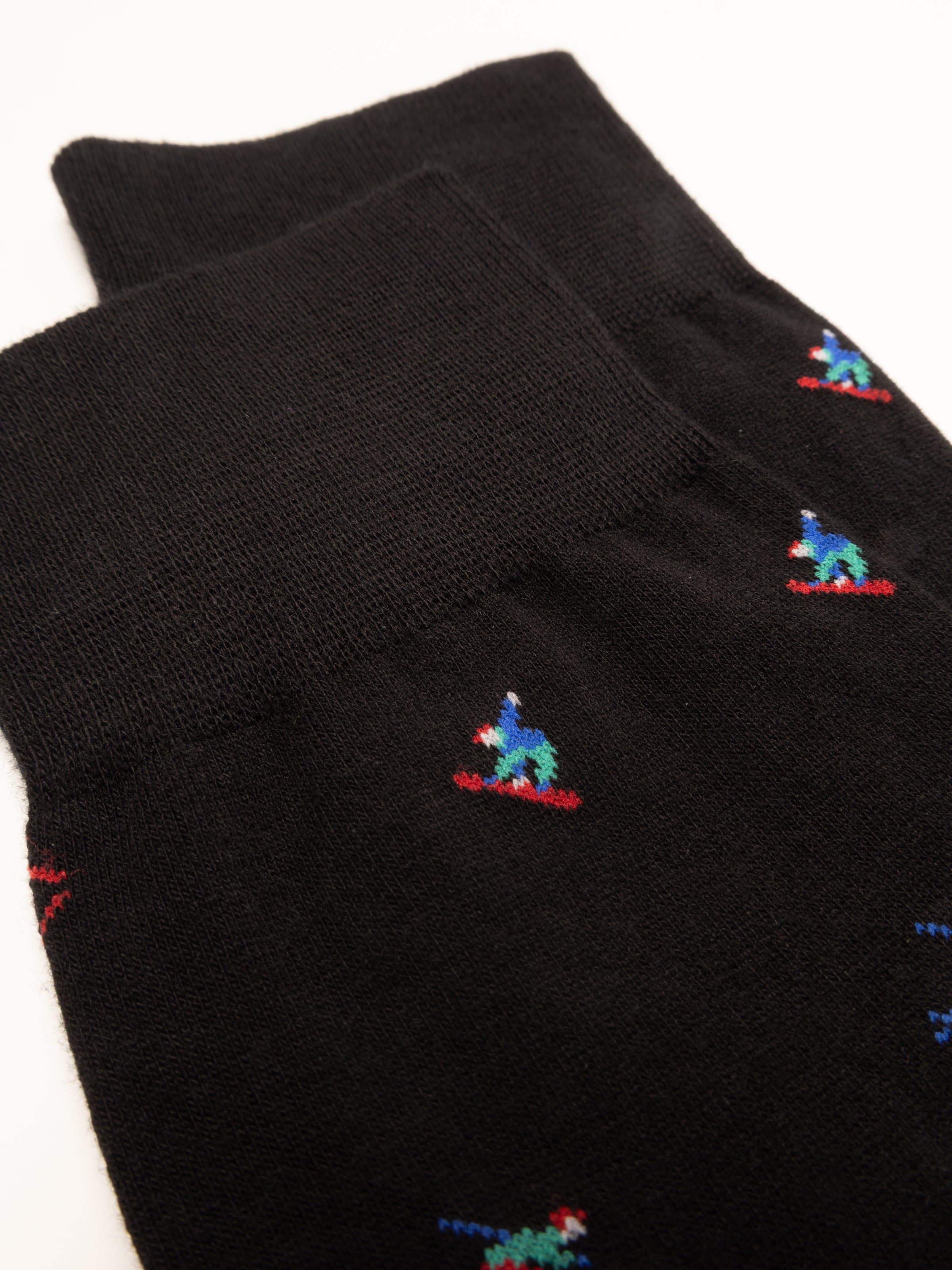 Chaussettes Courtes Homme Motif Skieurs en Coton Chaud - Image 2
