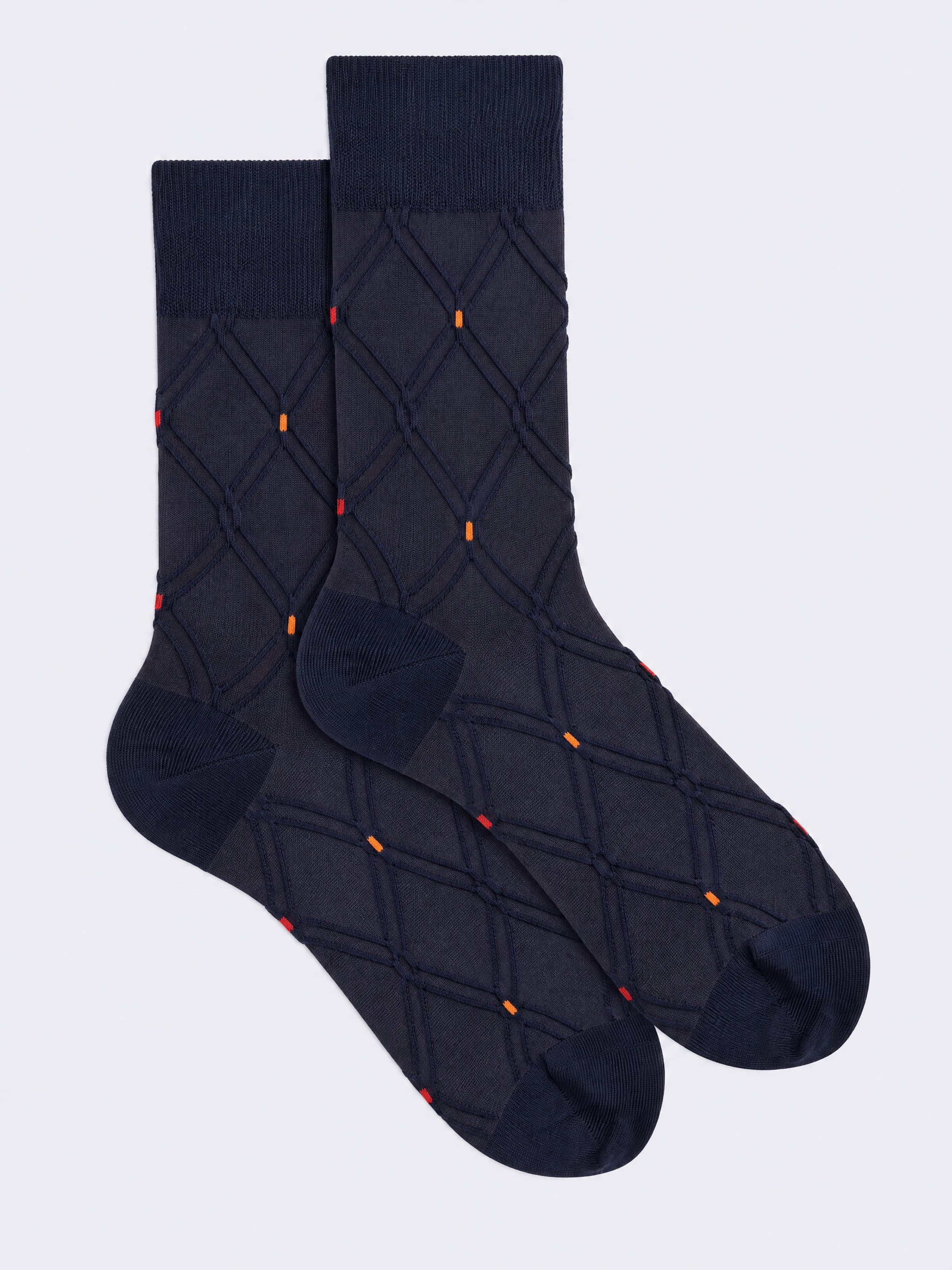 Kurze Herrensocken mit Reliefmuster in warmer Baumwolle, Made in Italy