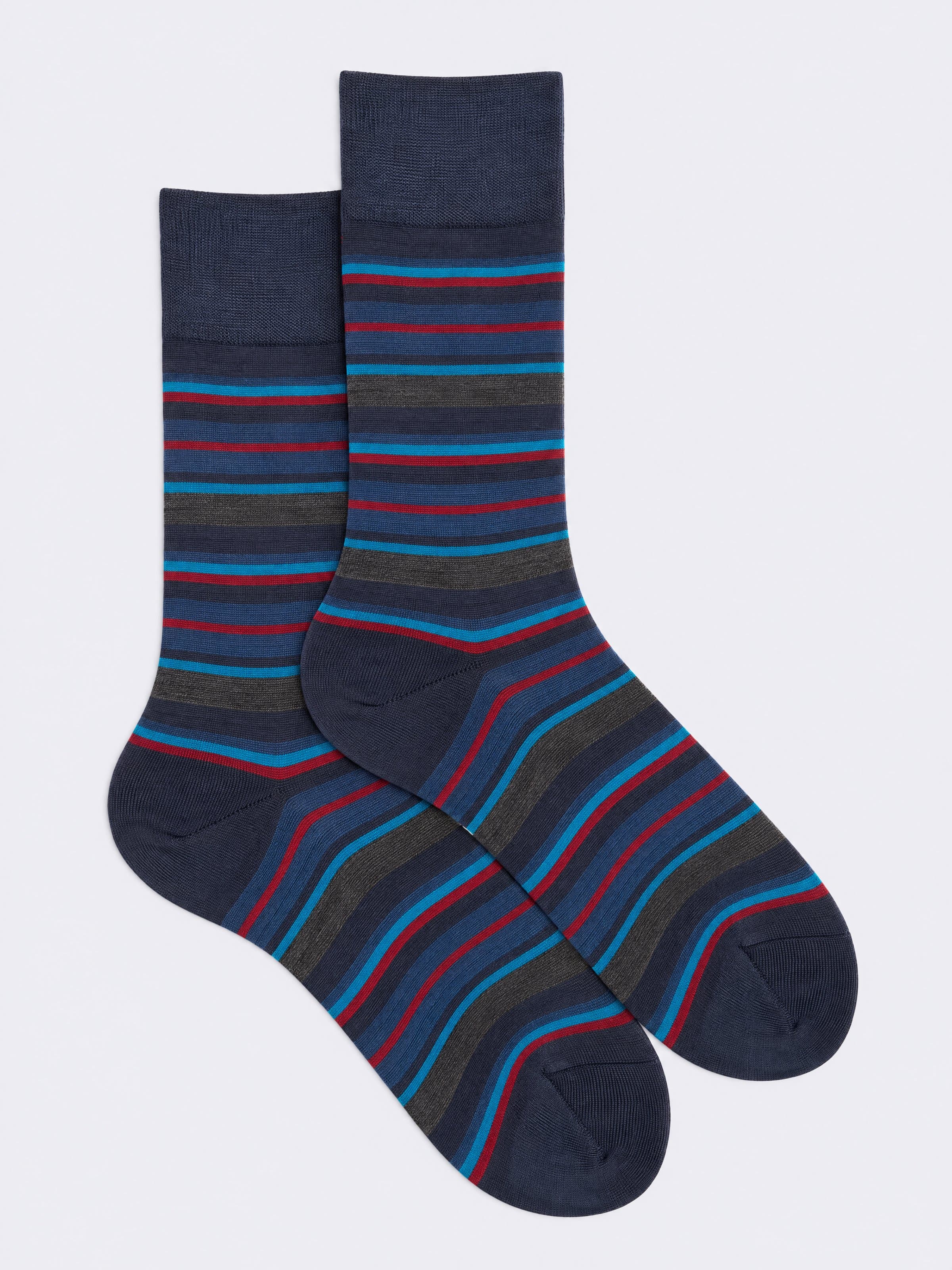 Kurze Herrensocken mit Streifenmuster aus Wolle - Image 1