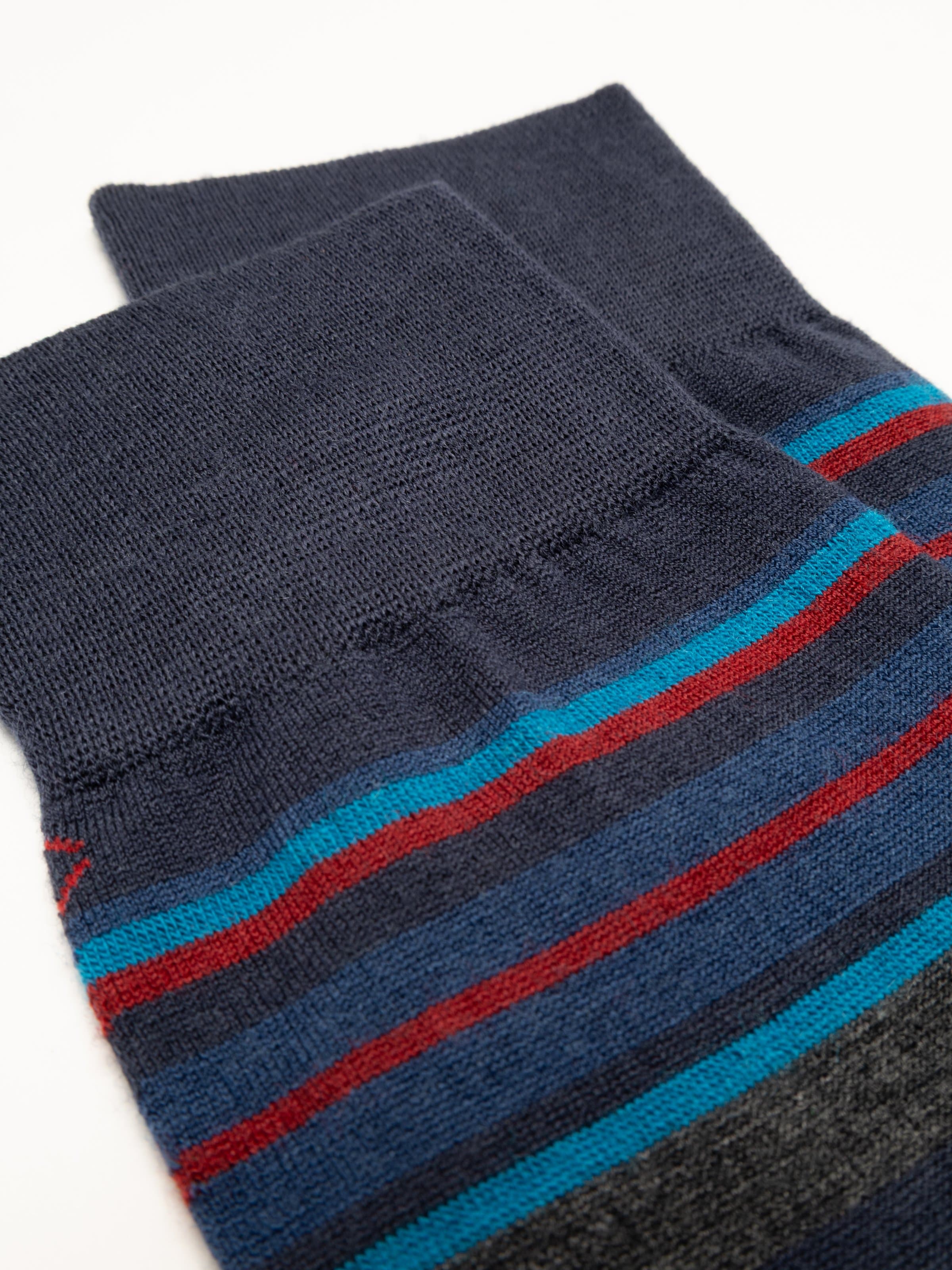 Kurze Herrensocken mit Streifenmuster aus Wolle - Image 2