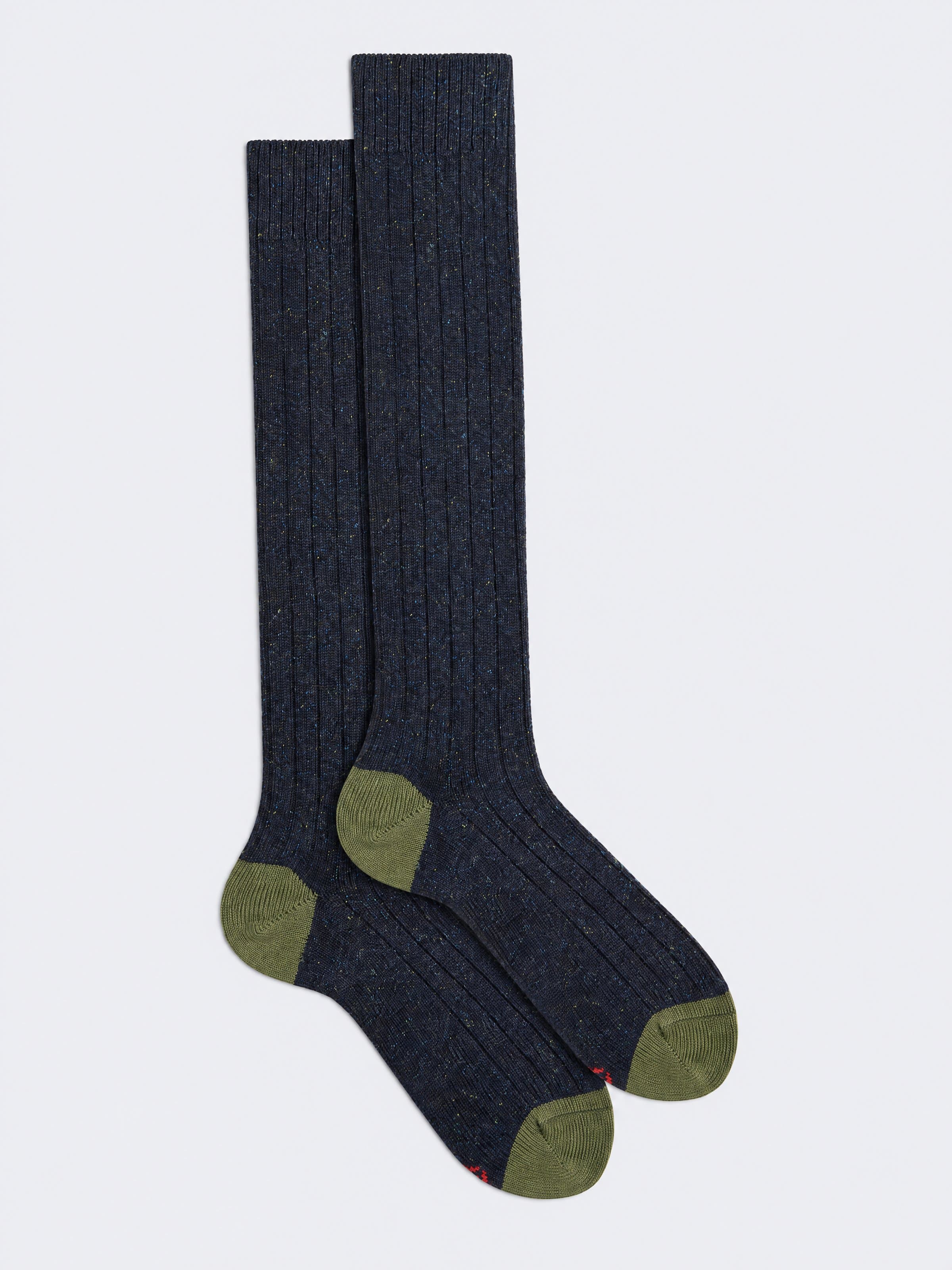 Calcetines Largos de Hombre en Lana con Canalé Ancho