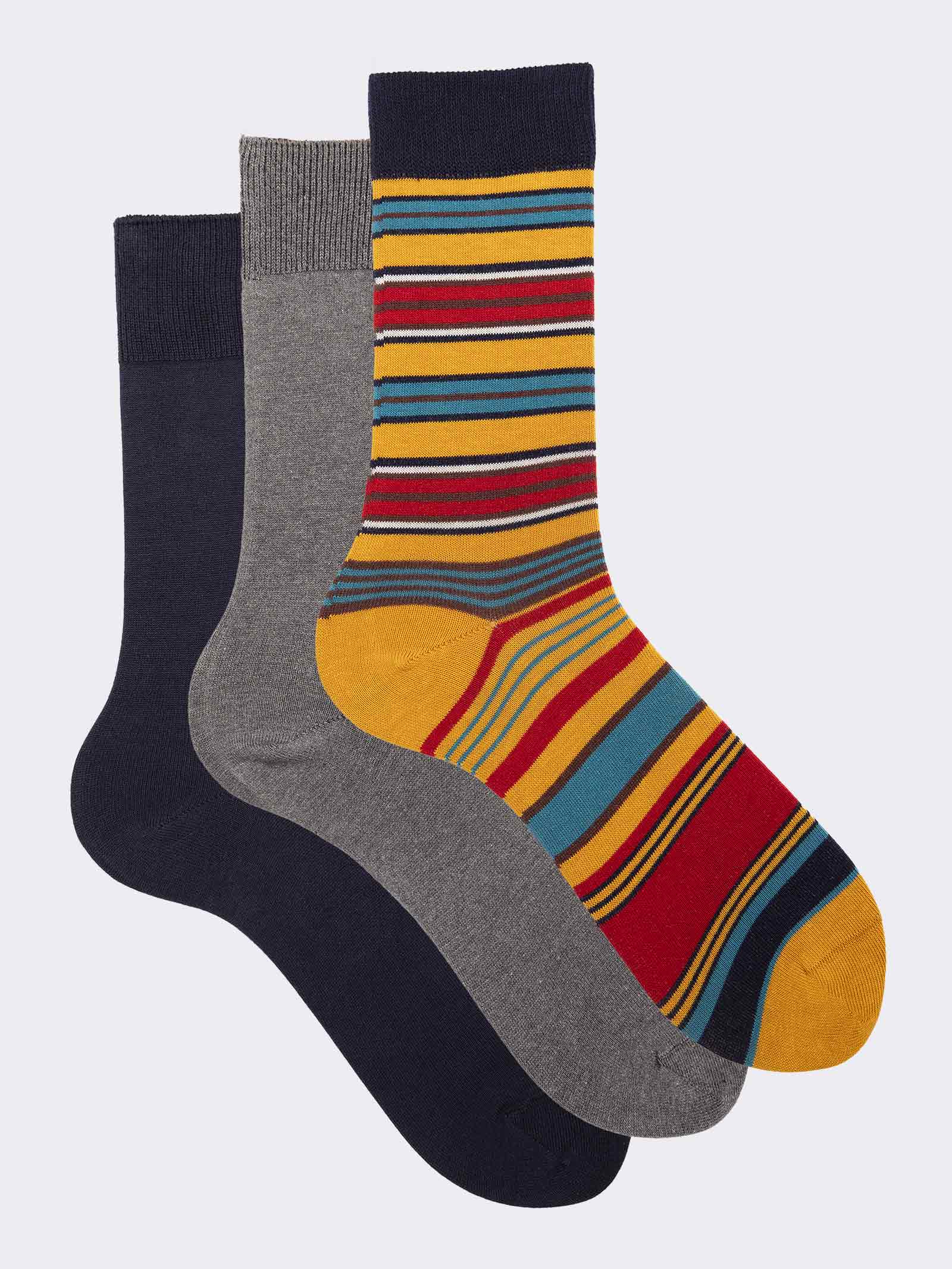 3er-Pack Herren Kurzsocken mit Muster - Made in Italy - Image 1