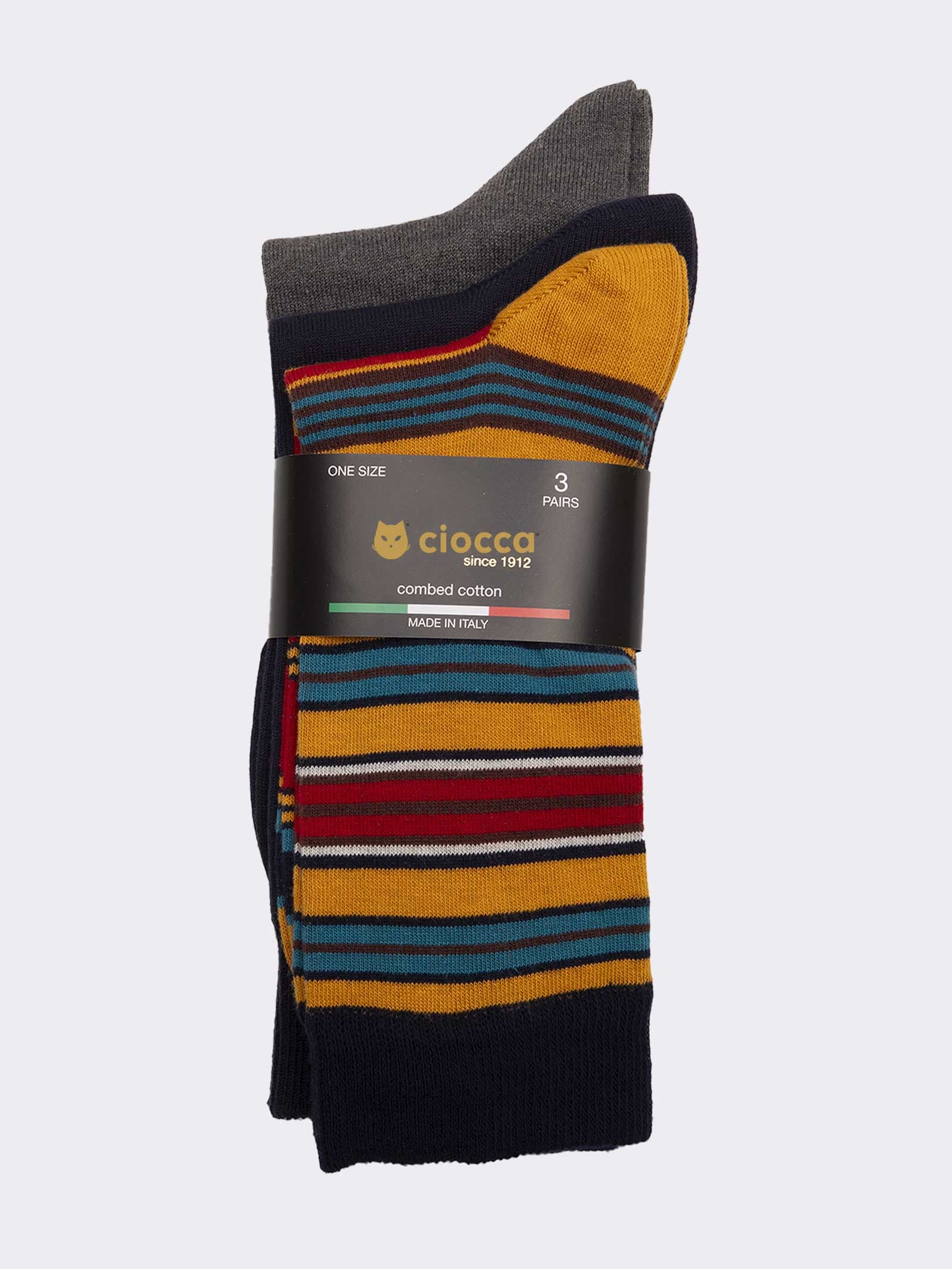 3er-Pack Herren Kurzsocken mit Muster - Made in Italy - Image 2