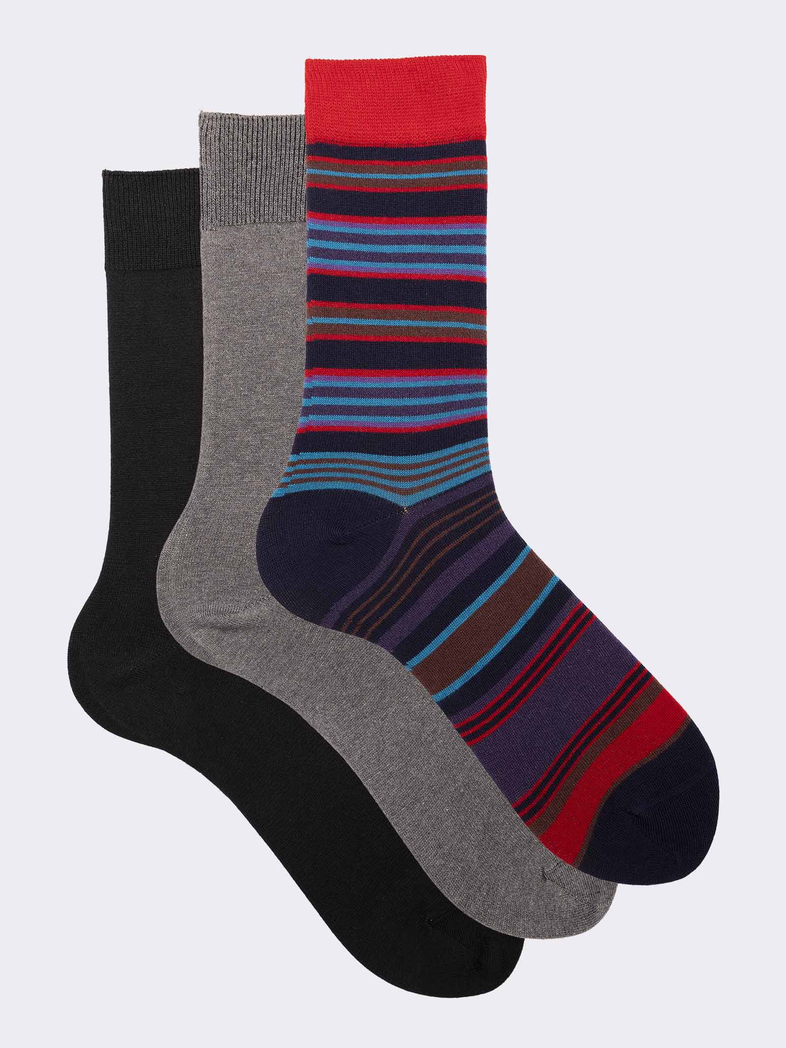 3er-Pack Herren Kurzsocken mit Muster - Hergestellt in Italien - Image 1