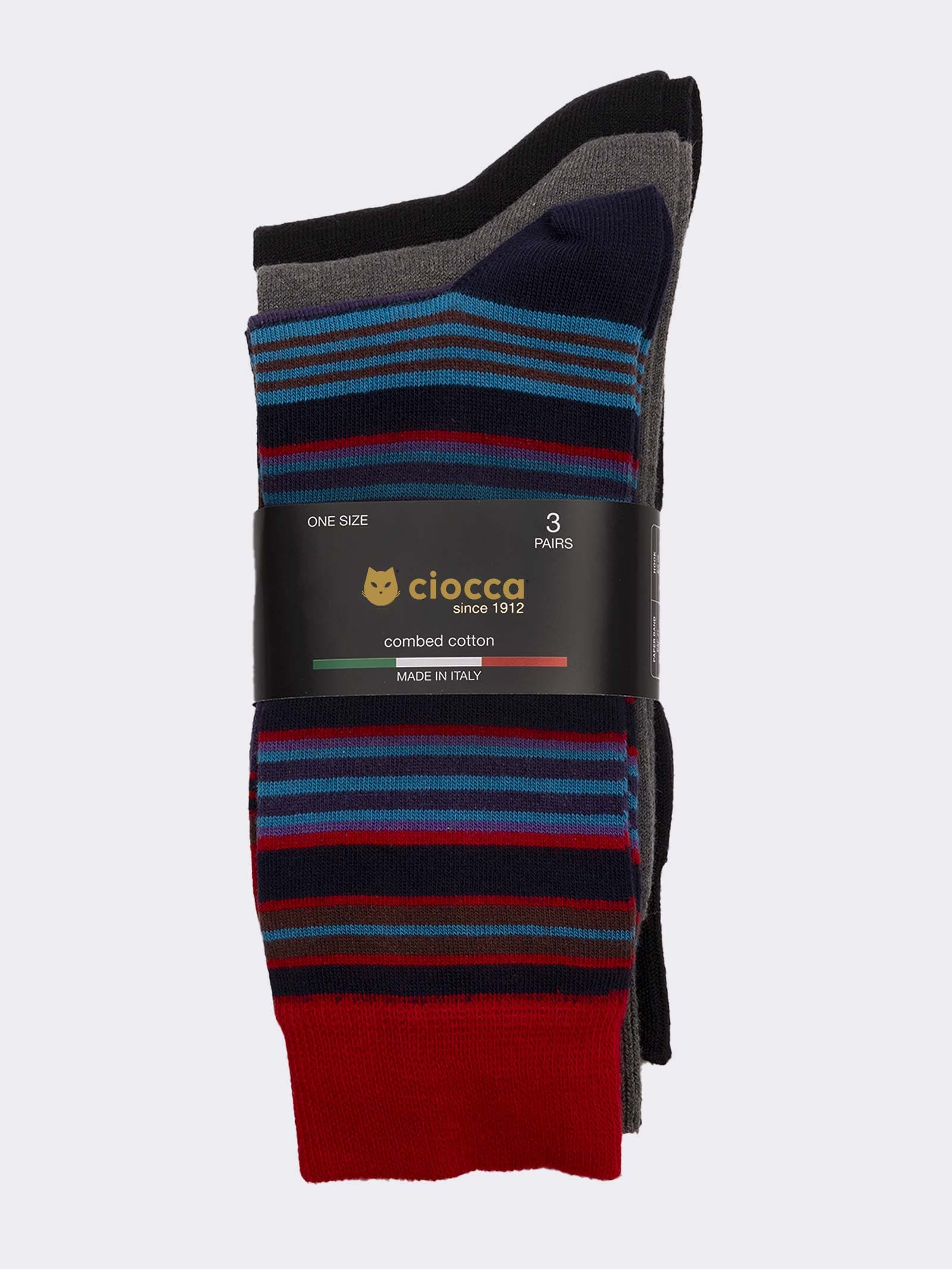 3er-Pack Herren Kurzsocken mit Muster - Hergestellt in Italien - Image 2