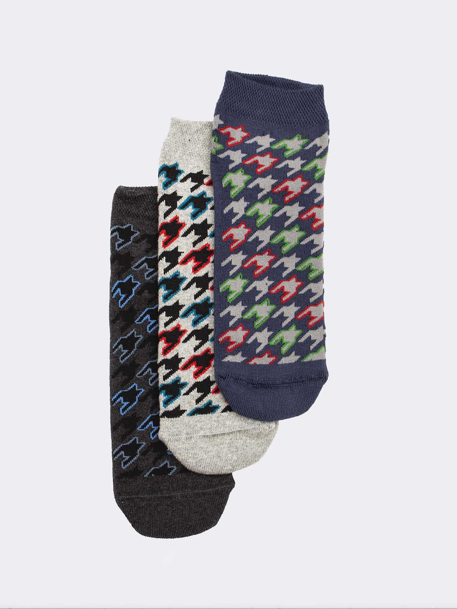 Men's Non-Slip Warm Cotton Socks with Houndstooth Pattern - Image 1