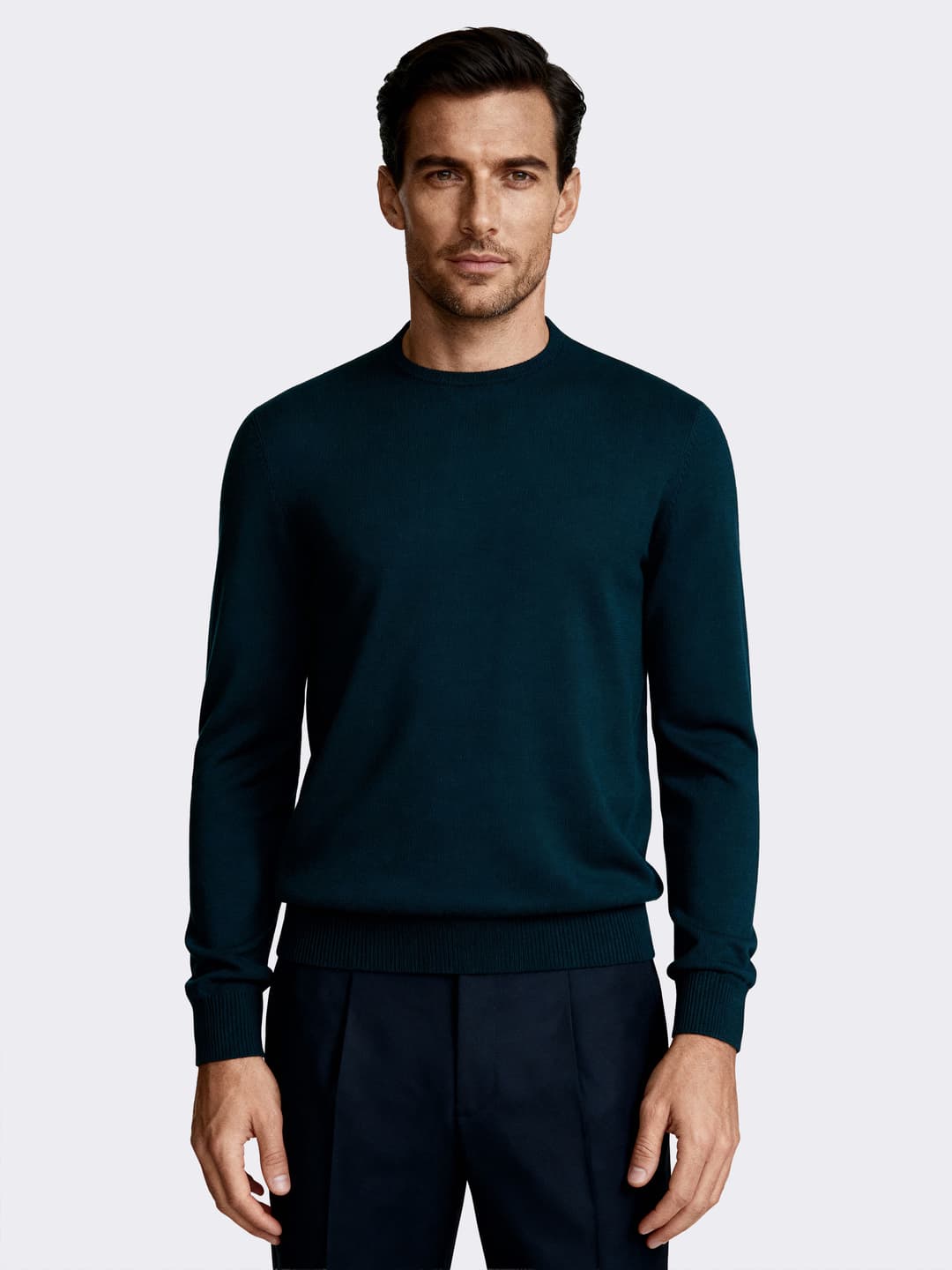 Pull col Rond Homme Laine Mérinos 100% - Made in Italy