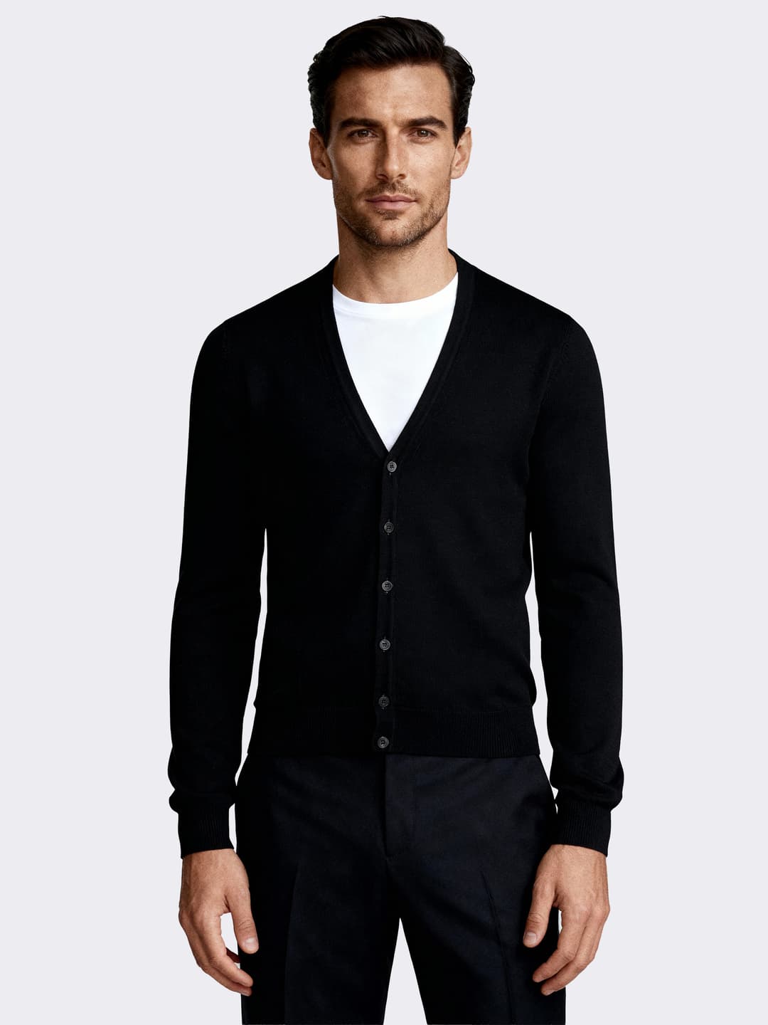 Cardigan homme avec boutons Manches longues en 100% Laine